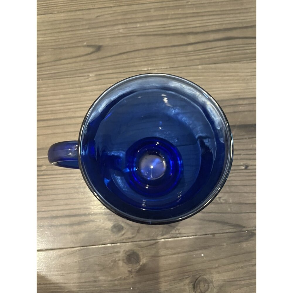 Cobalt Blue Anchor Hocking Replacement Glass Pedestal Coffee Mug with Handle USA - Picture 6 of 6